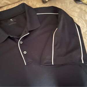 PGA Tour Men's XL Black Short Sleeve Polo with White Piping